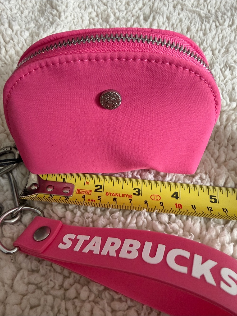 Starbucks Hot Pink Wristlet with Strawberry and Cup Charms - Picture 5 of 6
